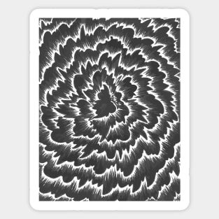 Foral waves in black and white Sticker